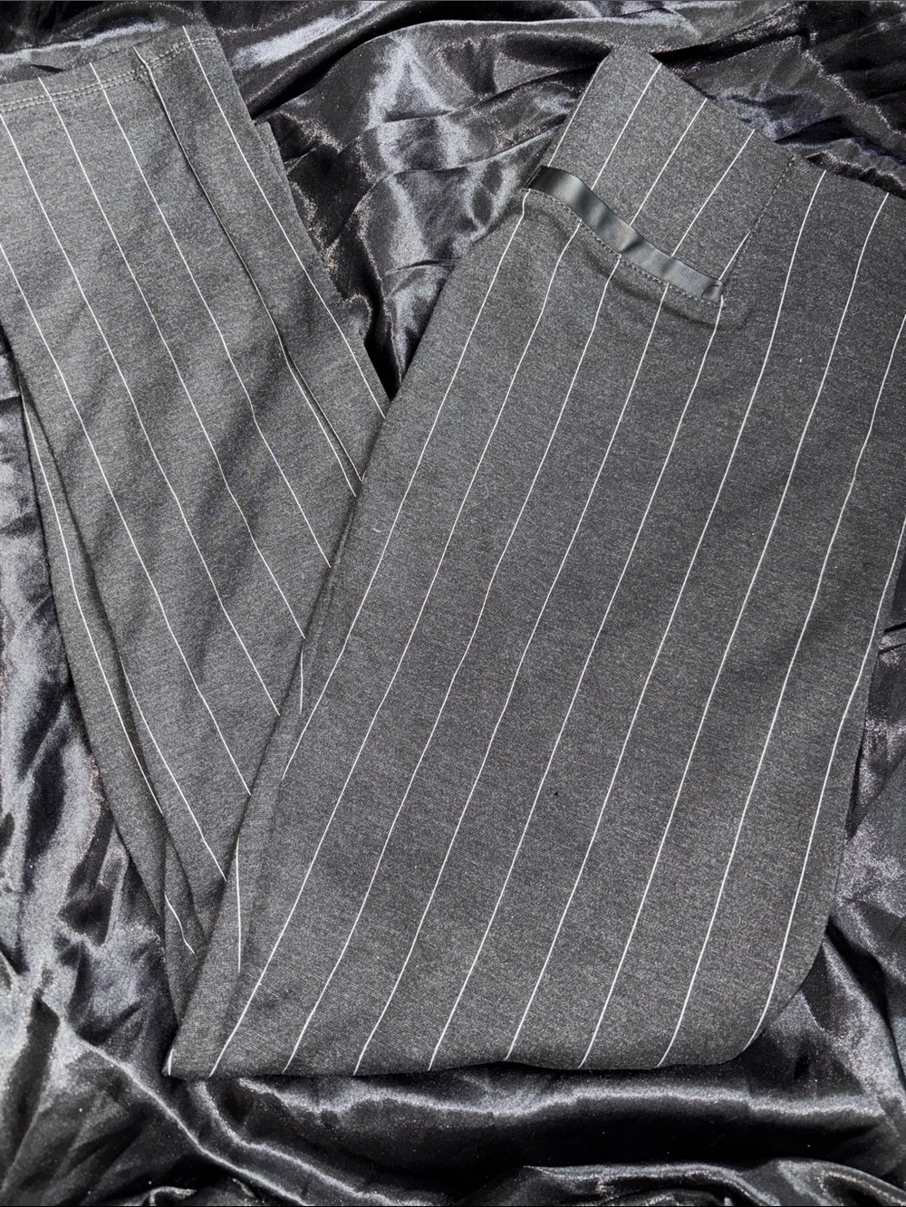 Women Charcoal Pinstripe Legging Pants - Size XL